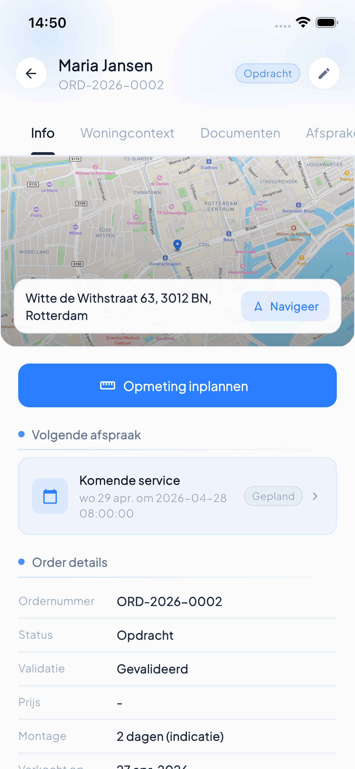 Flutter orderoverzicht